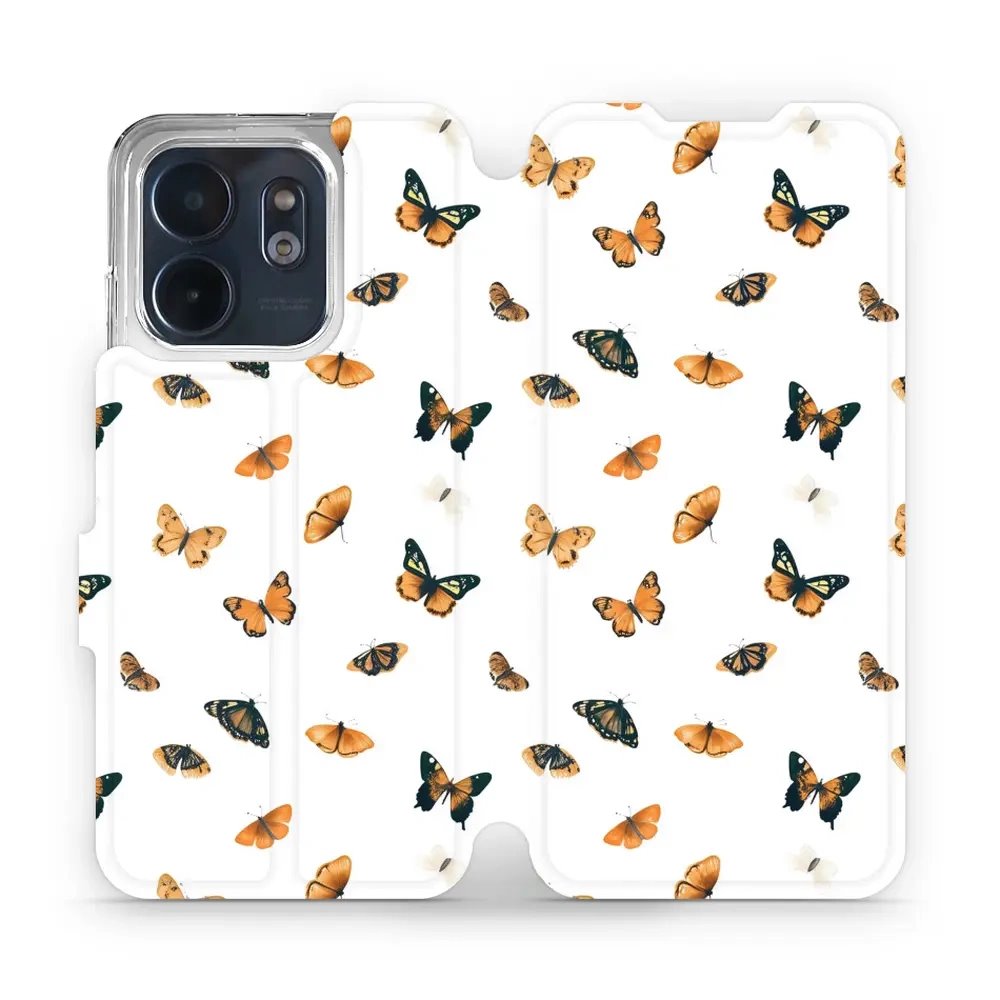 Flipové pouzdro Mobiwear - Infinix Smart 9 - VP77S Oranžoví motýlci
