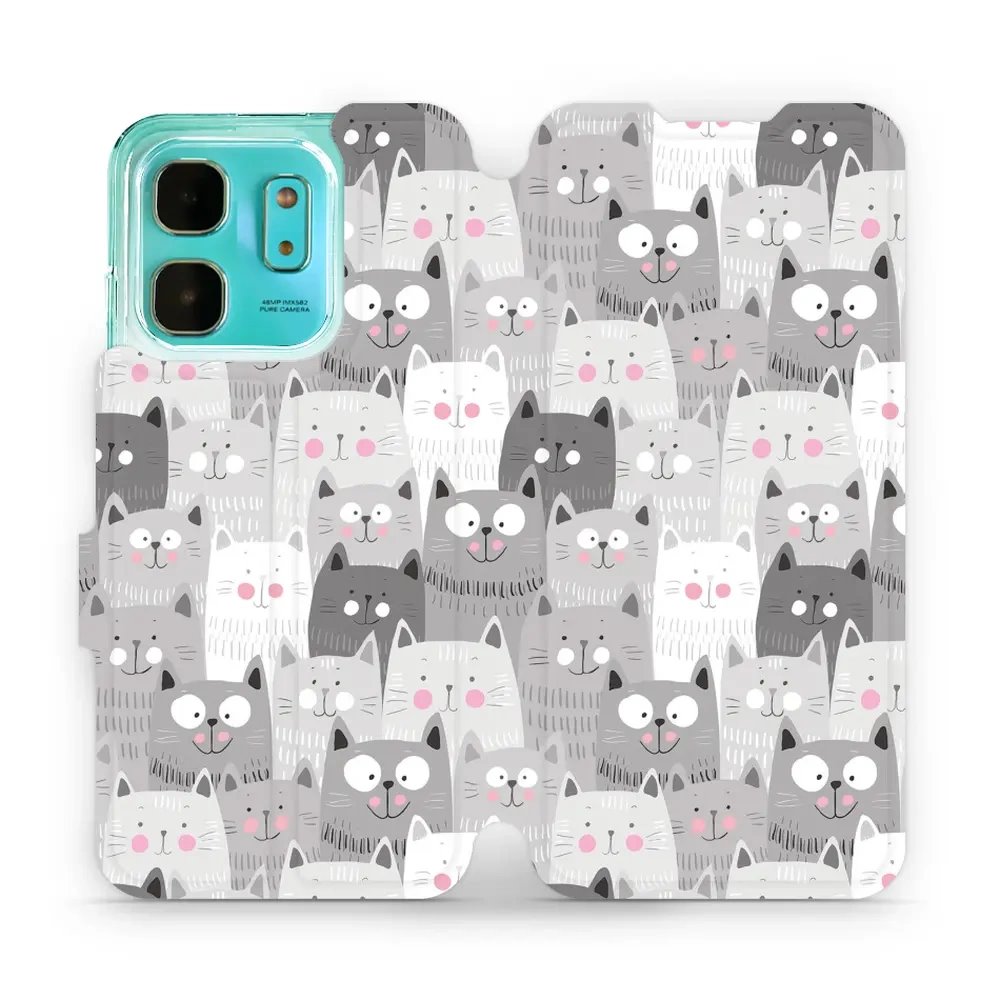 Flipové pouzdro Mobiwear - Infinix HOT 50i - M099P Kočičky
