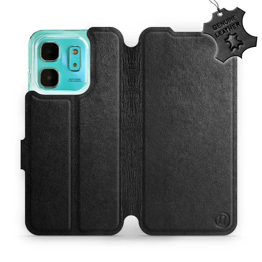 Kožené flip pouzdro Mobiwear - Infinix HOT 50i - Černé