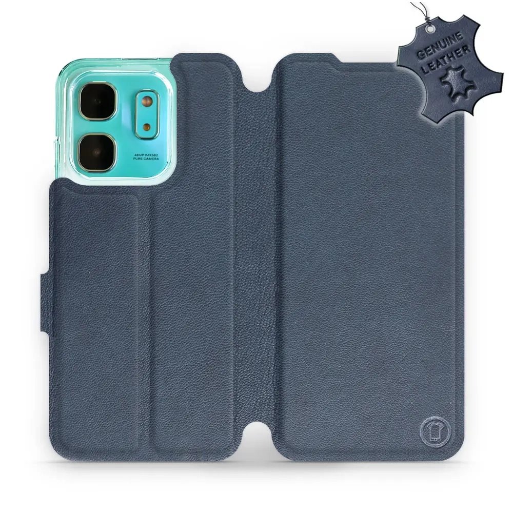 Kožené flip pouzdro Mobiwear - Infinix HOT 50i - Modré