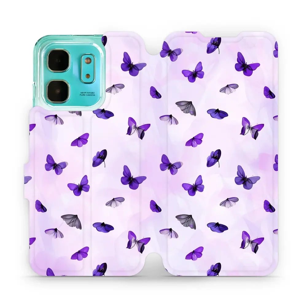 Flipové pouzdro Mobiwear - Infinix HOT 50i - VP76S Fialoví motýlci