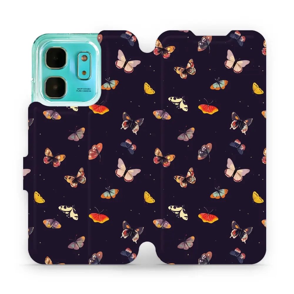 Flipové pouzdro Mobiwear - Infinix HOT 50i - VP78S Barevní motýlci