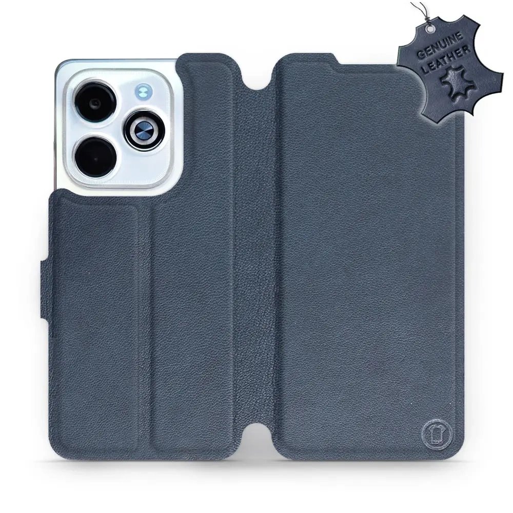 Kožené flip pouzdro Mobiwear - Infinix HOT 40i - Modré