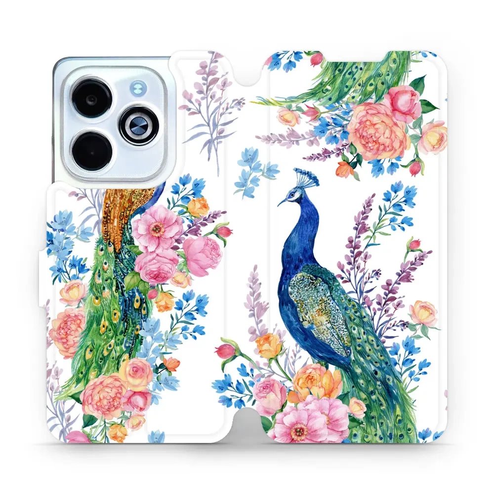 Flipové pouzdro Mobiwear - Infinix HOT 40i - MX08S Pávi