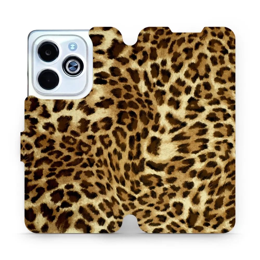 Flipové pouzdro Mobiwear - Infinix HOT 40i - VA33P Leopardí vzor