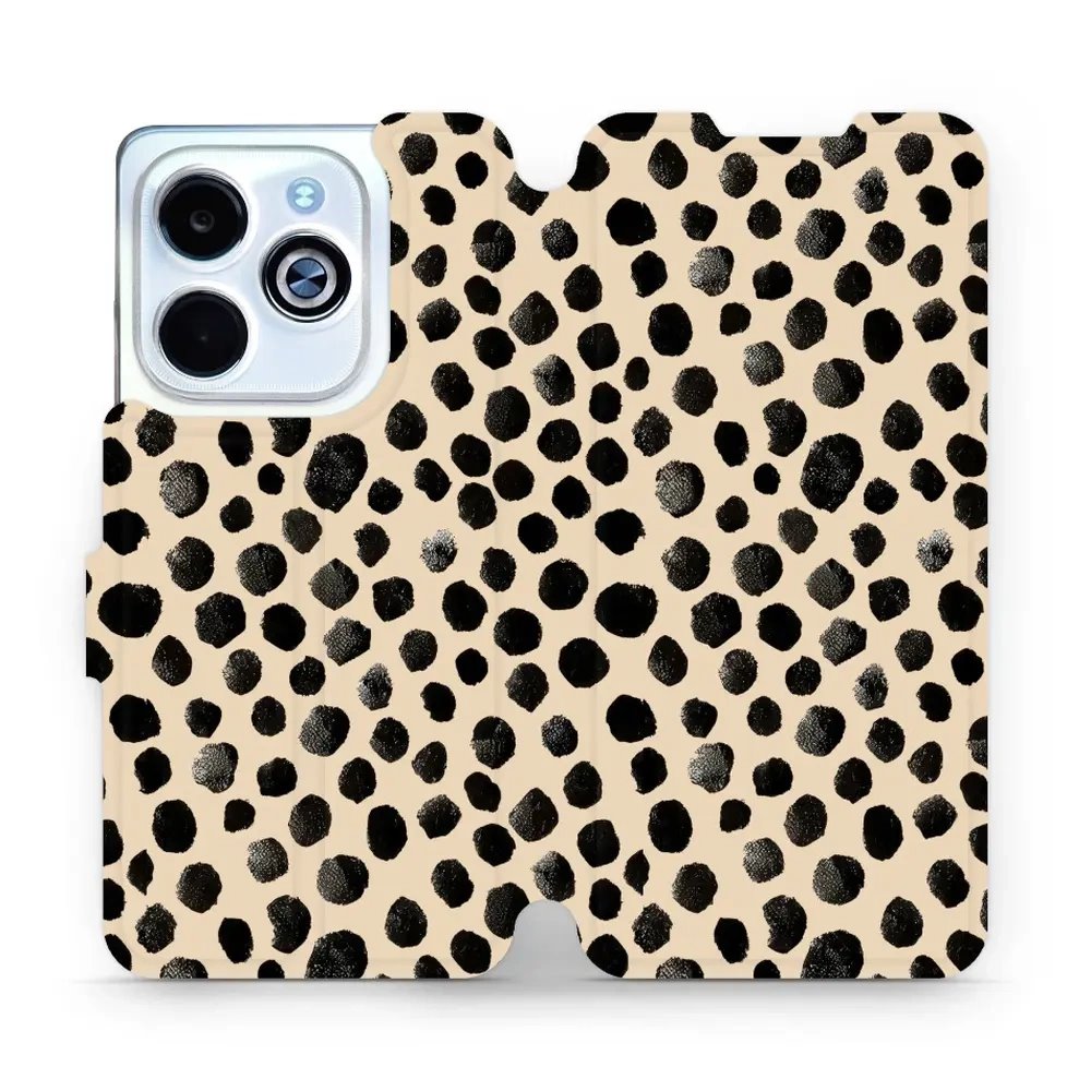 Flipové pouzdro Mobiwear - Infinix HOT 40i - VA50S Černé puntíky