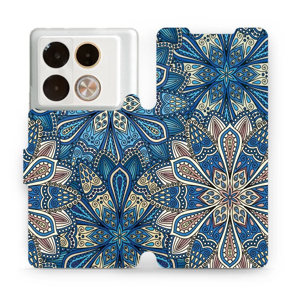 Flipové pouzdro Mobiwear - Infinix Note 40 Pro - V108P Modré mandala květy