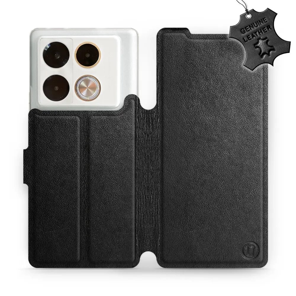 Kožené flip pouzdro Mobiwear - Infinix Note 40 Pro - Černé