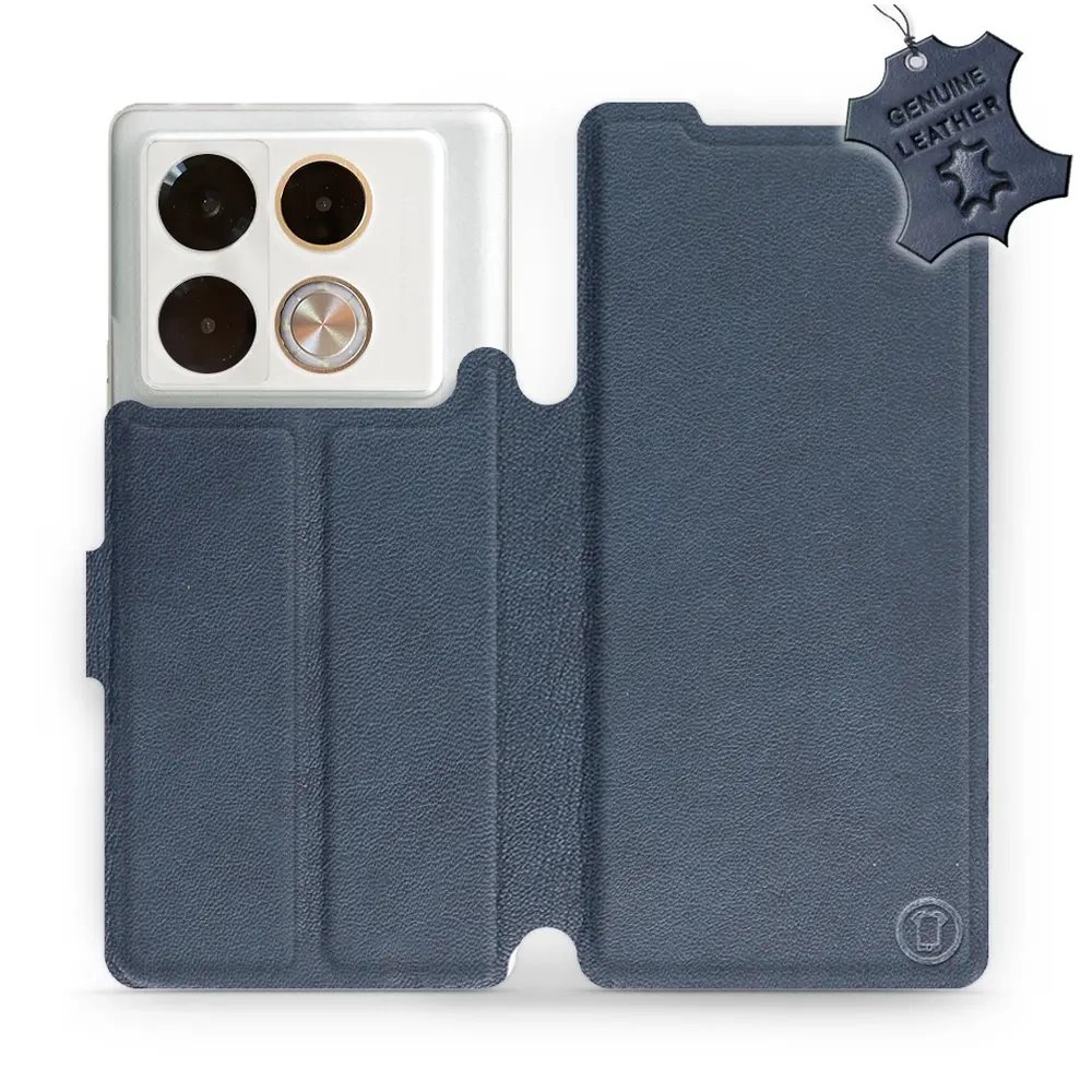 Kožené flip pouzdro Mobiwear - Infinix Note 40 Pro - Modré