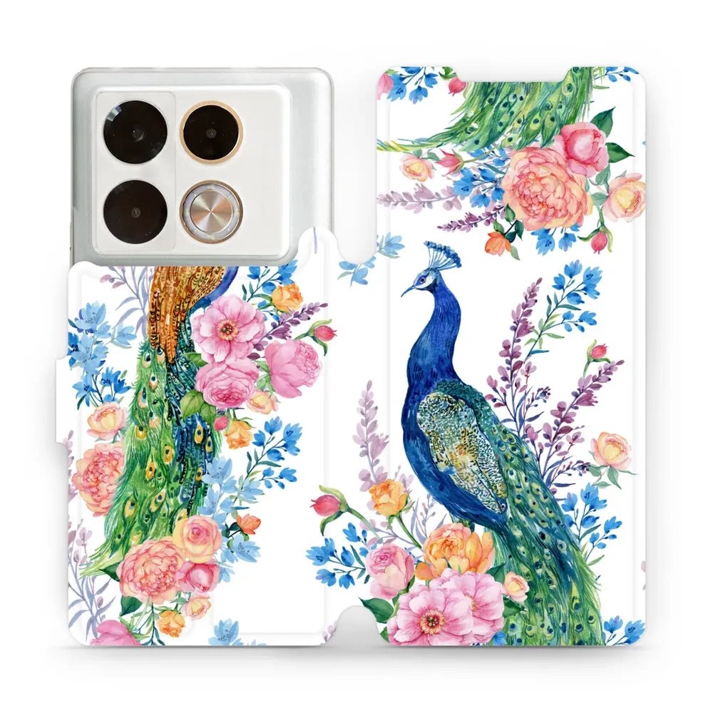 Flipové pouzdro Mobiwear - Infinix Note 40 Pro - MX08S Pávi