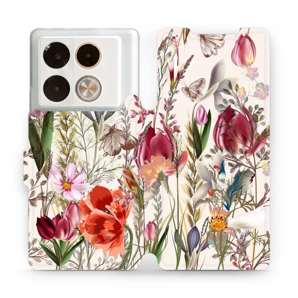 Flipové pouzdro Mobiwear - Infinix Note 40 Pro - MP01S Rozkvetlá louka
