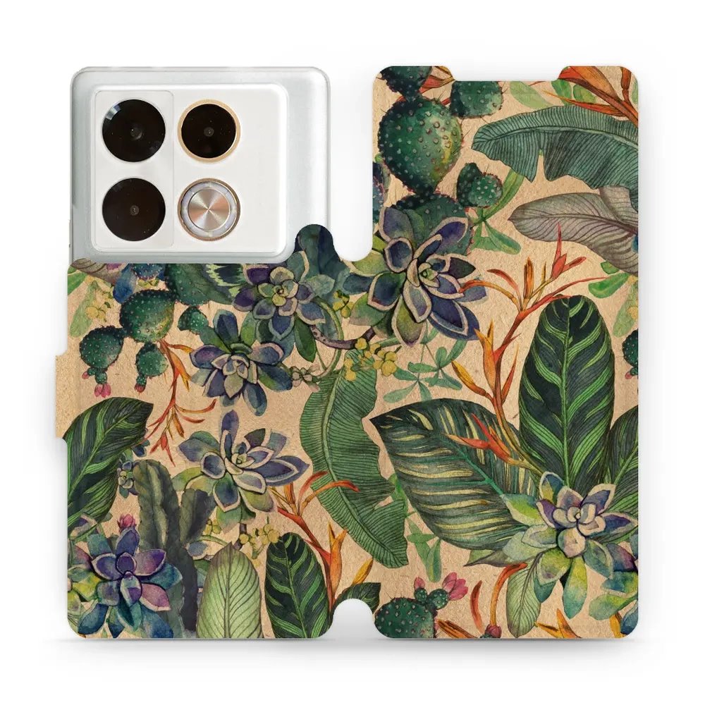 Flipové pouzdro Mobiwear - Infinix Note 40 Pro - VP05S Sukulenty