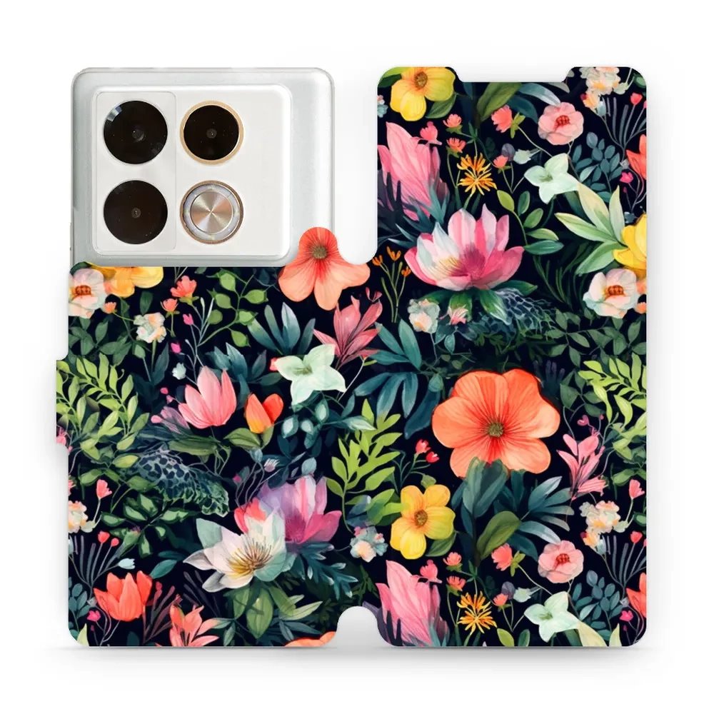 Flipové pouzdro Mobiwear - Infinix Note 40 Pro - VP48S Pestré kvítky