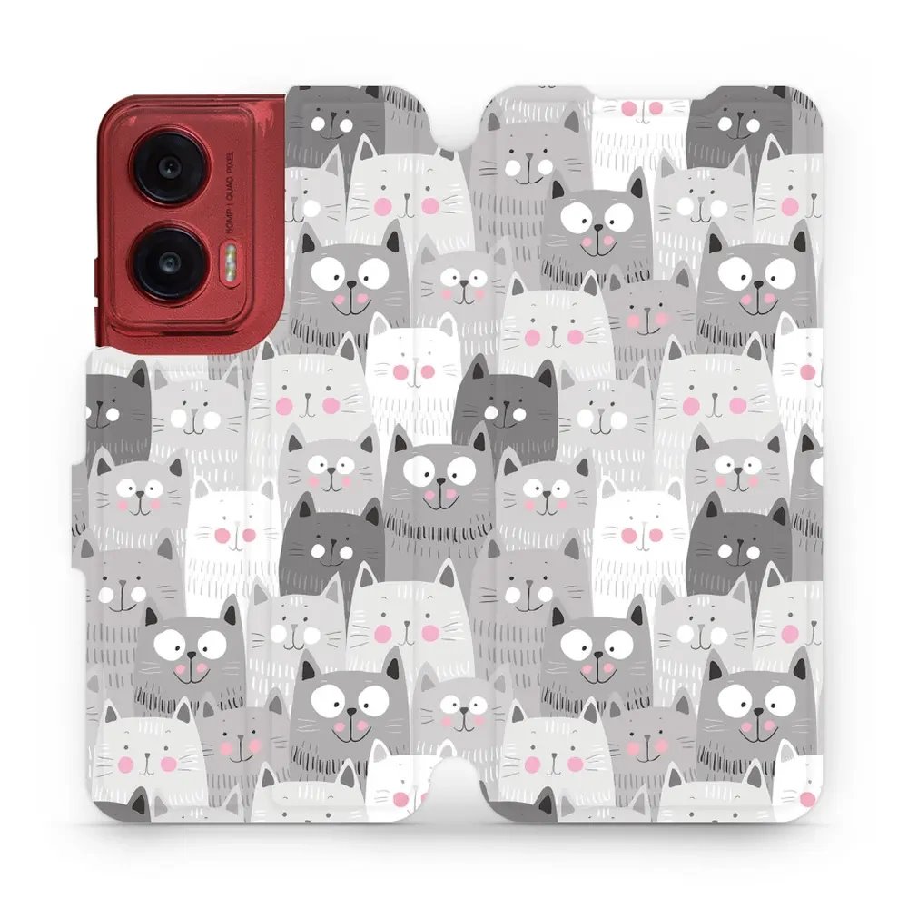 Flipové pouzdro Mobiwear - Motorola Moto G35 5G - M099P Kočičky