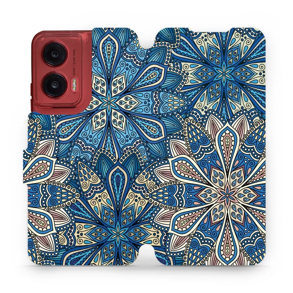 Flipové pouzdro Mobiwear - Motorola Moto G35 5G - V108P Modré mandala květy
