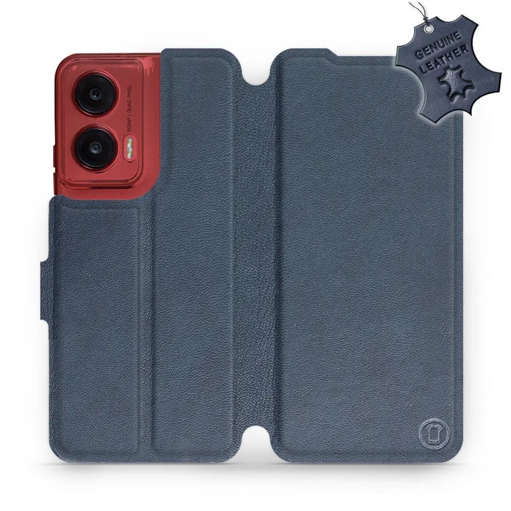 Kožené flip pouzdro Mobiwear - Motorola Moto G35 5G - Modré