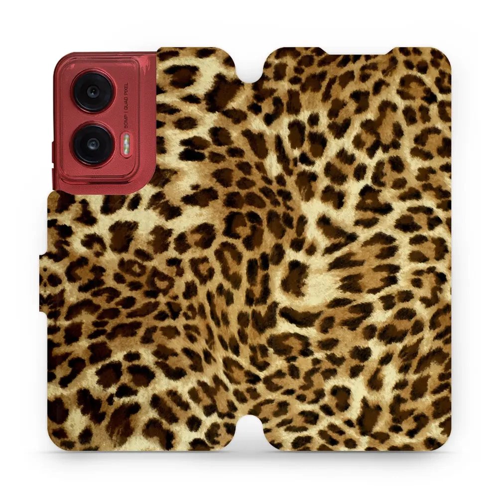 Flipové pouzdro Mobiwear - Motorola Moto G35 5G - VA33P Leopardí vzor