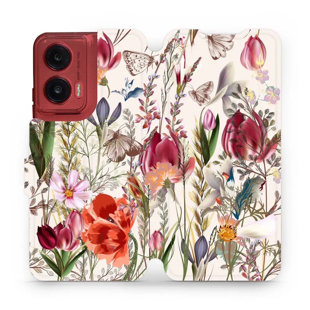 Flipové pouzdro Mobiwear - Motorola Moto G35 5G - MP01S Rozkvetlá louka