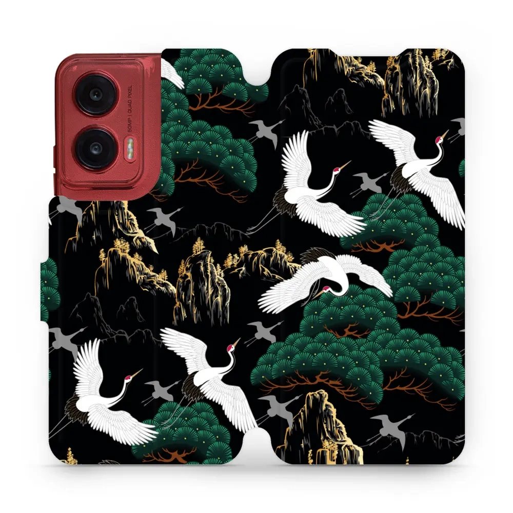 Flipové pouzdro Mobiwear - Motorola Moto G35 5G - VP16S Jeřábi