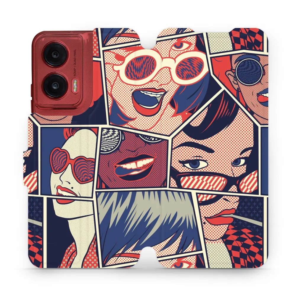 Flipové pouzdro Mobiwear - Motorola Moto G35 5G - VP18P Komiks