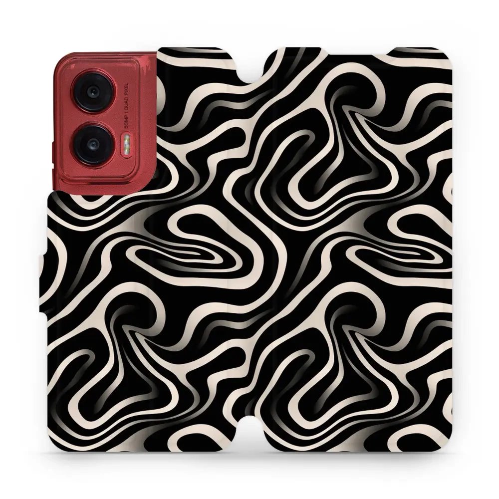 Flipové pouzdro Mobiwear - Motorola Moto G35 5G - VA63S Vlnky a linky