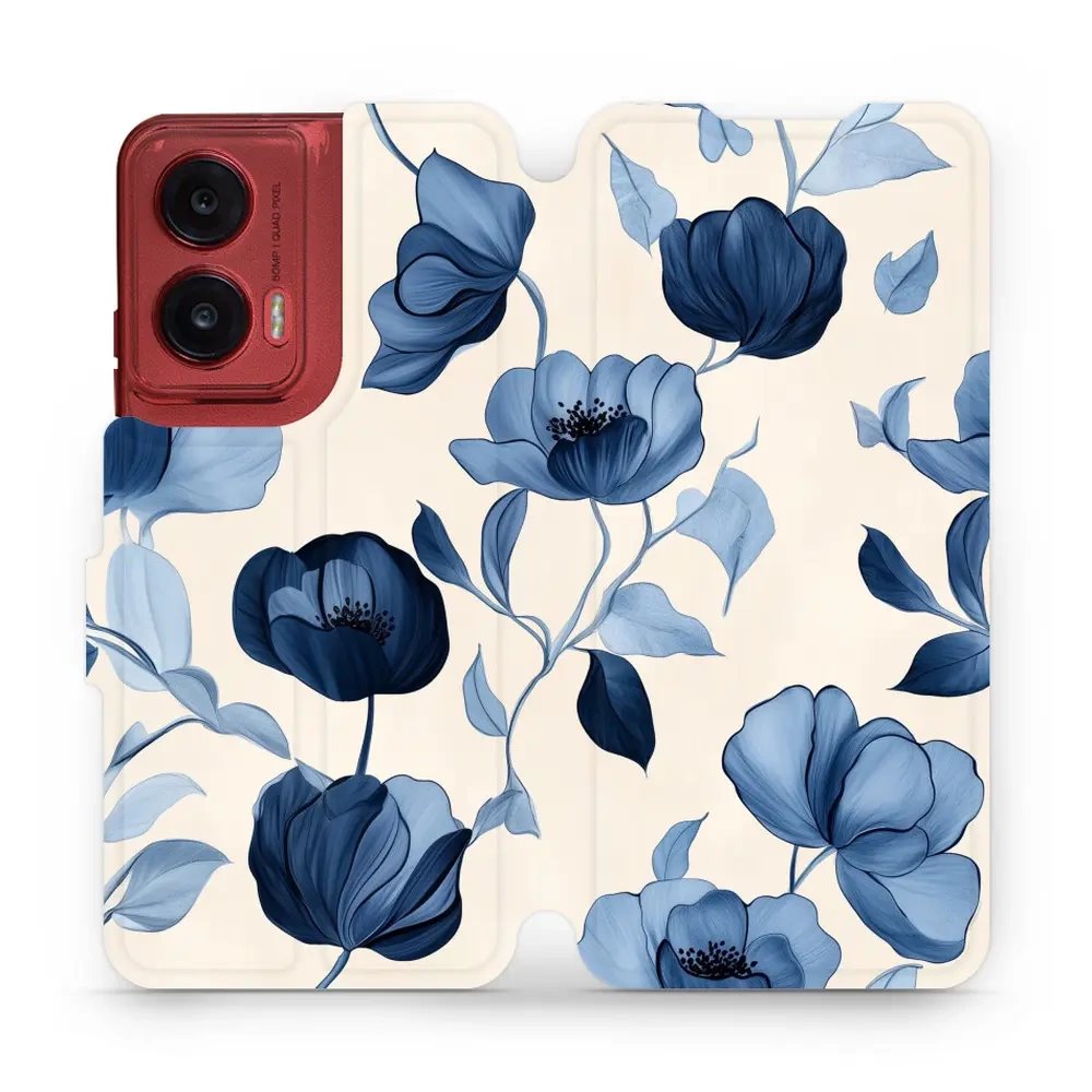 Flipové pouzdro Mobiwear - Motorola Moto G35 5G - VP73S Modrá krása květů