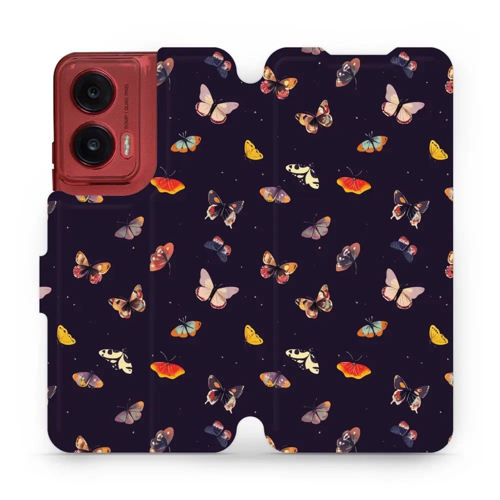 Flipové pouzdro Mobiwear - Motorola Moto G35 5G - VP78S Barevní motýlci