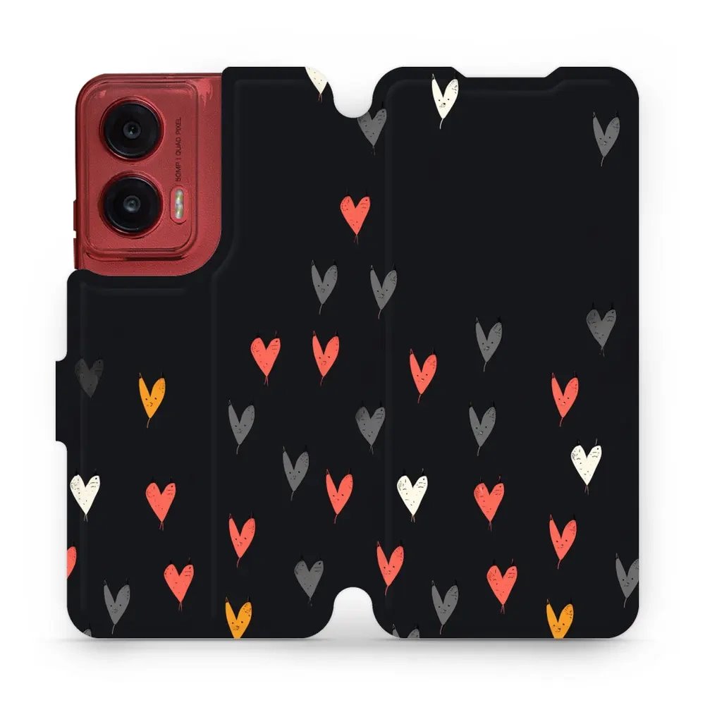 Flipové pouzdro Mobiwear - Motorola Moto G35 5G - VP79S Srdíčka
