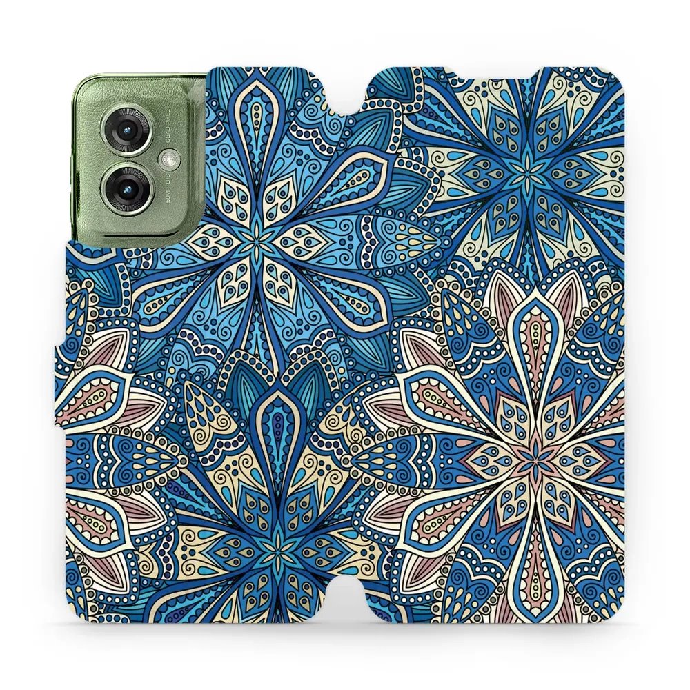 Flipové pouzdro Mobiwear - Motorola Moto G55 5G - V108P Modré mandala květy
