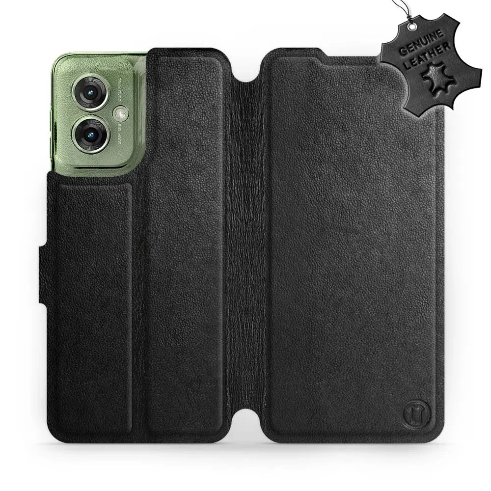 Kožené flip pouzdro Mobiwear - Motorola Moto G55 5G - Černé