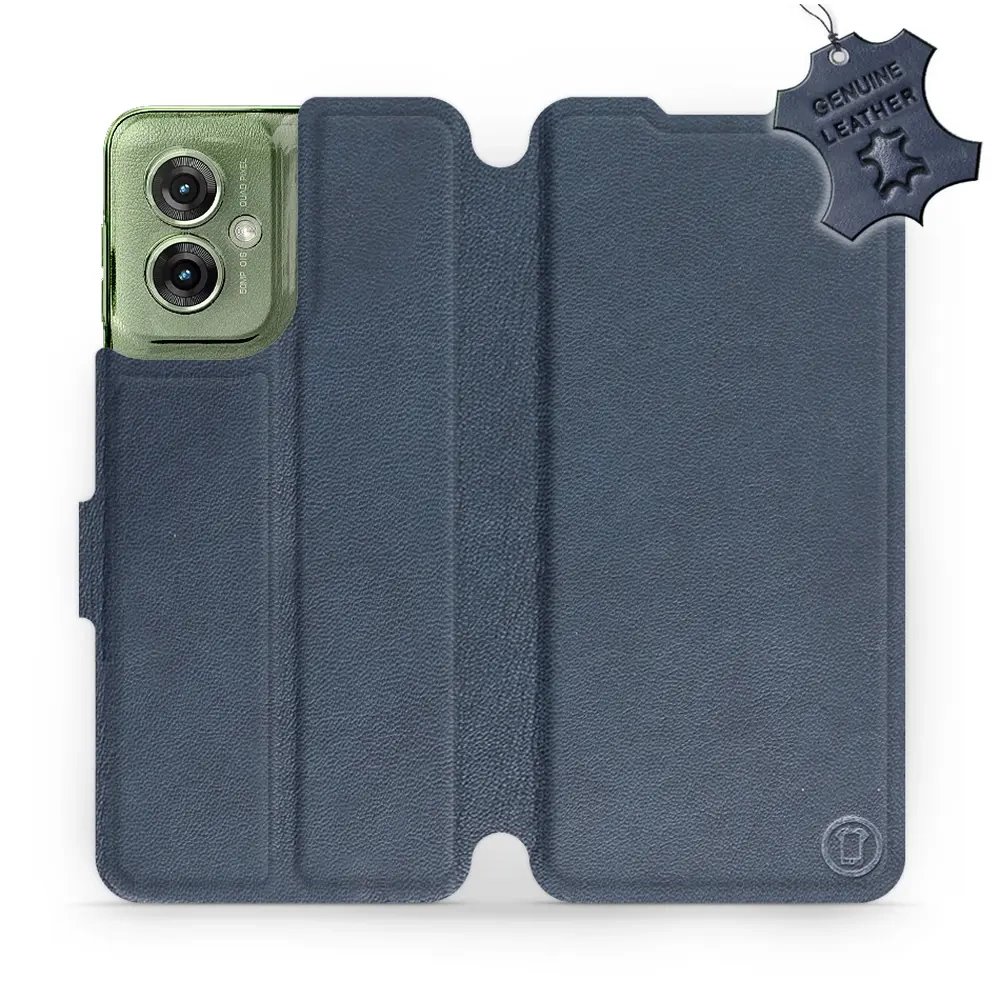 Kožené flip pouzdro Mobiwear - Motorola Moto G55 5G - Modré