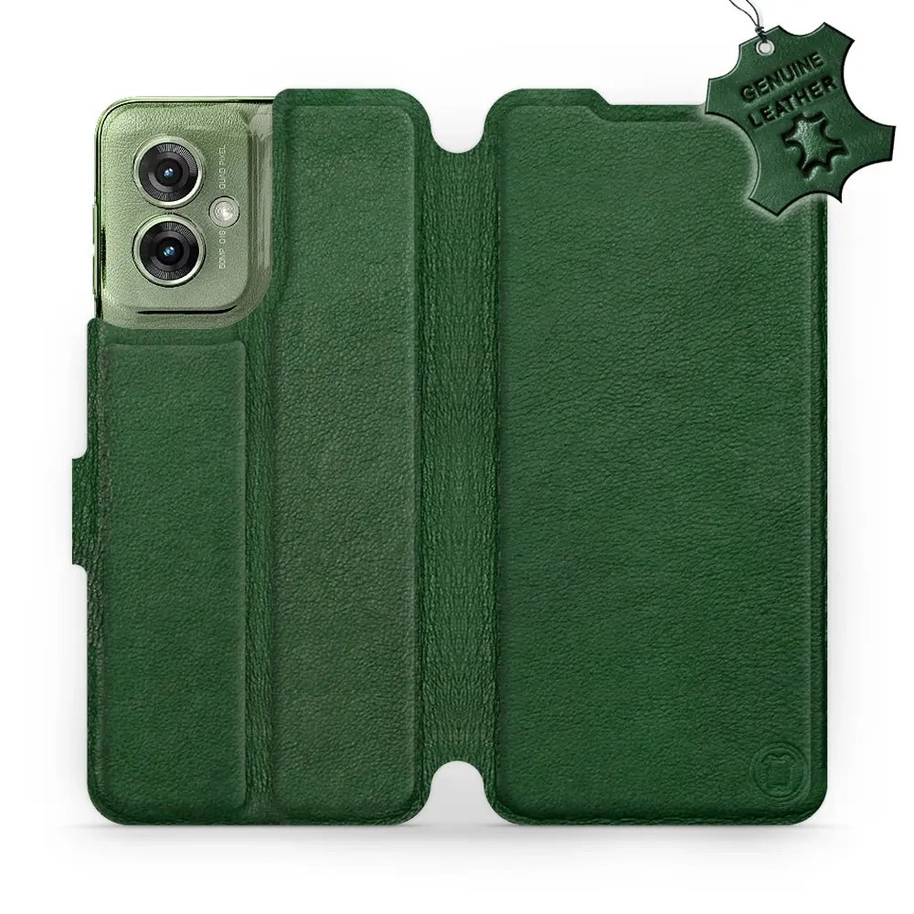 Kožené flip pouzdro Mobiwear - Motorola Moto G55 5G - Zelené 