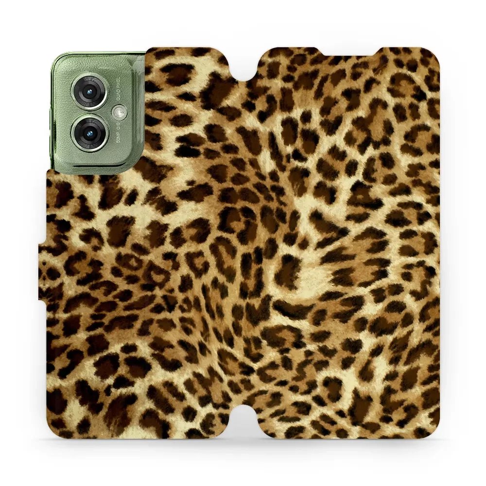 Flipové pouzdro Mobiwear - Motorola Moto G55 5G - VA33P Leopardí vzor