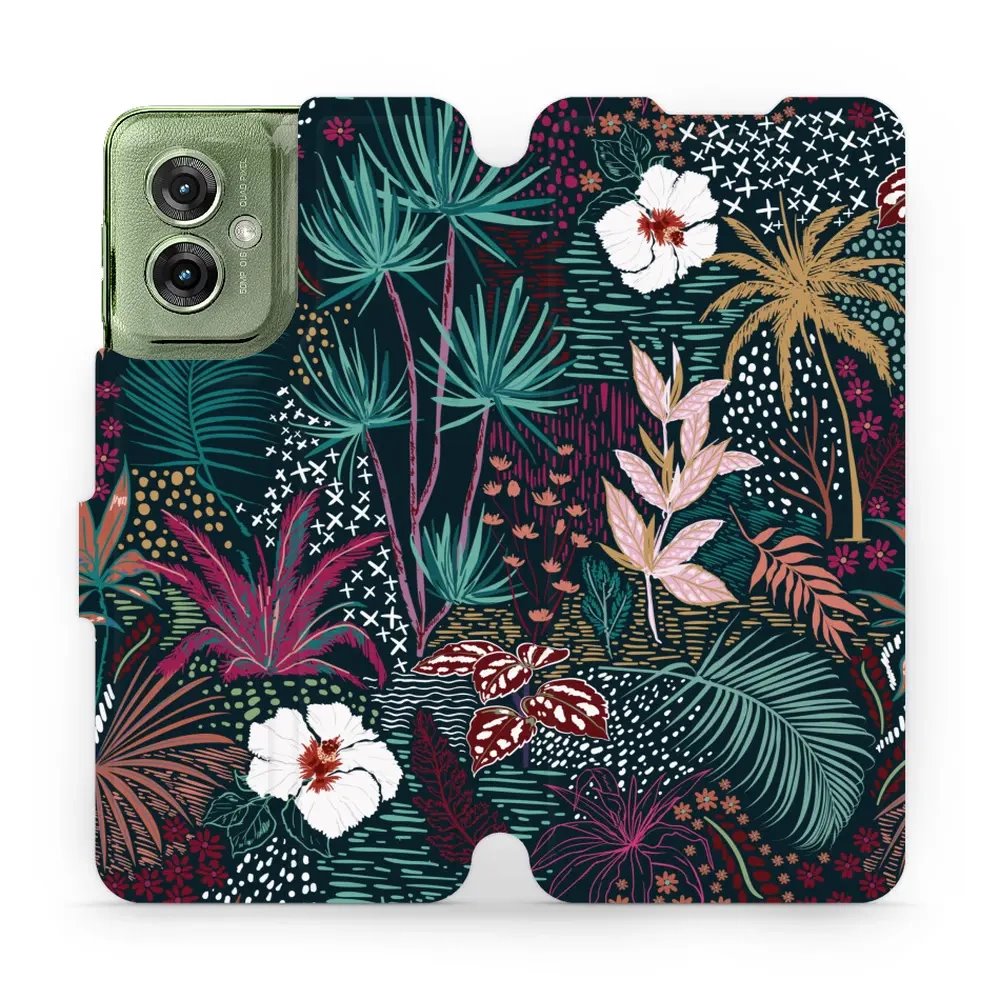 Flipové pouzdro Mobiwear - Motorola Moto G55 5G - VP13S Temná flóra