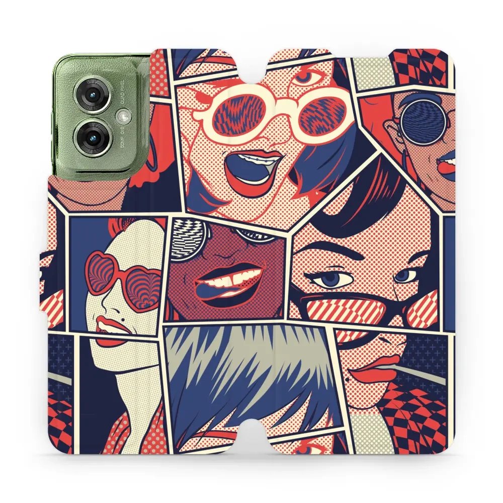 Flipové pouzdro Mobiwear - Motorola Moto G55 5G - VP18P Komiks