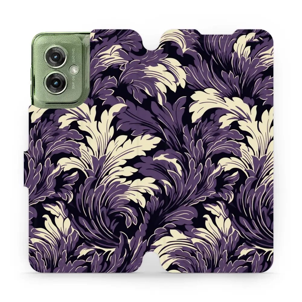 Flipové pouzdro Mobiwear - Motorola Moto G55 5G - VA46S Fialové rostliny