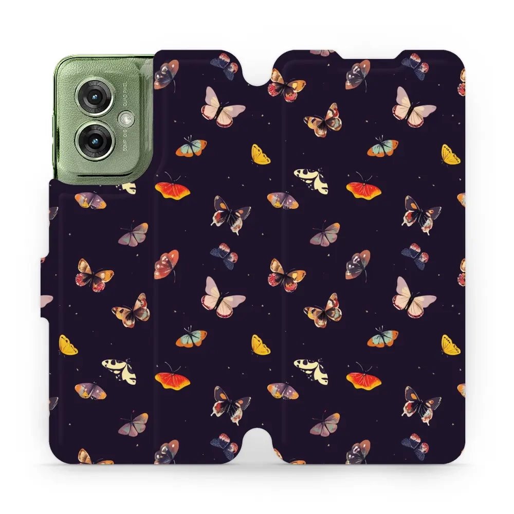 Flipové pouzdro Mobiwear - Motorola Moto G55 5G - VP78S Barevní motýlci