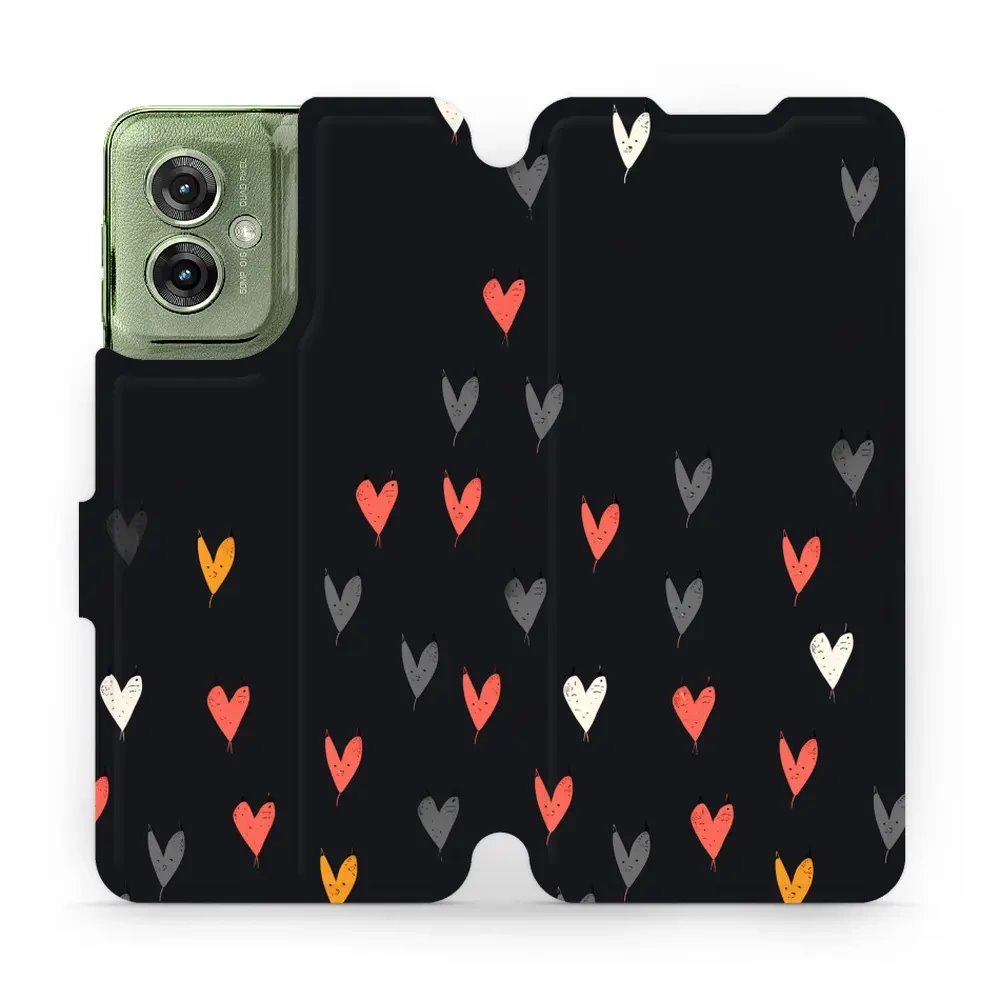 Flipové pouzdro Mobiwear - Motorola Moto G55 5G - VP79S Srdíčka