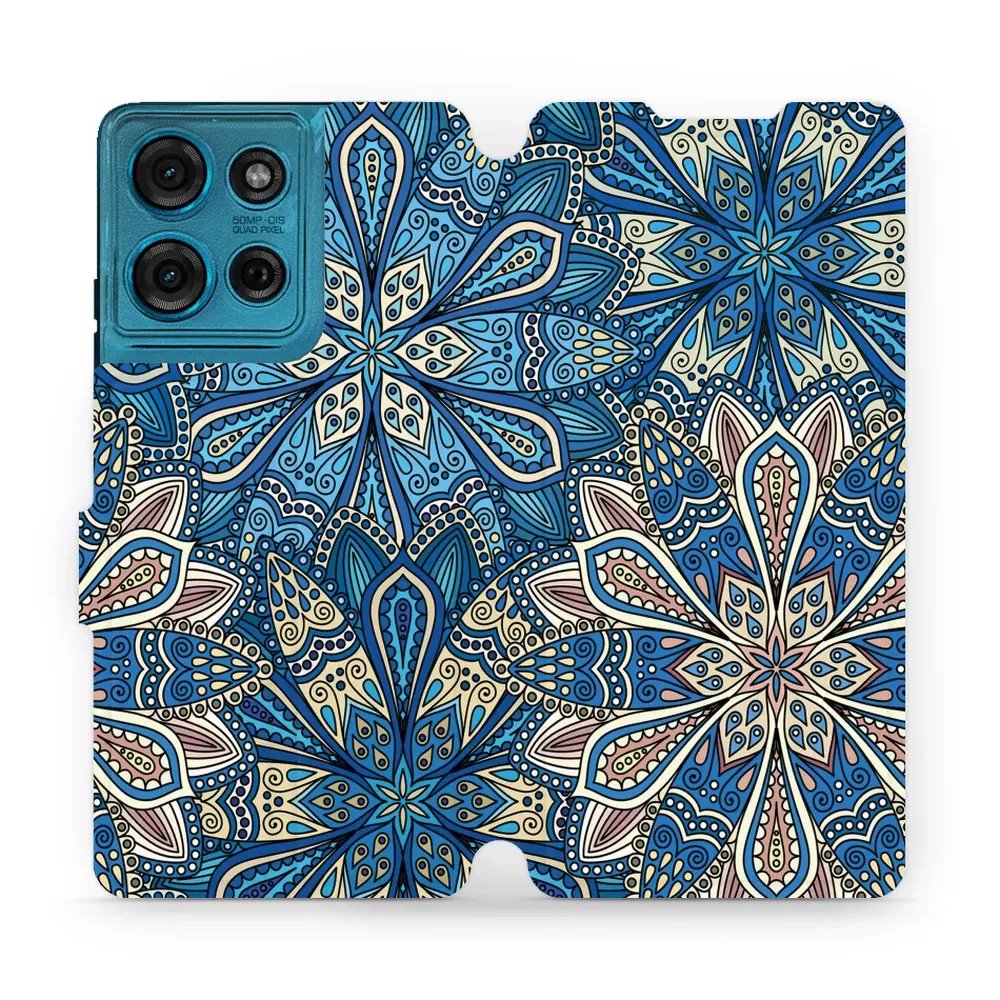 Flipové pouzdro Mobiwear - Motorola Moto G75 5G - V108P Modré mandala květy