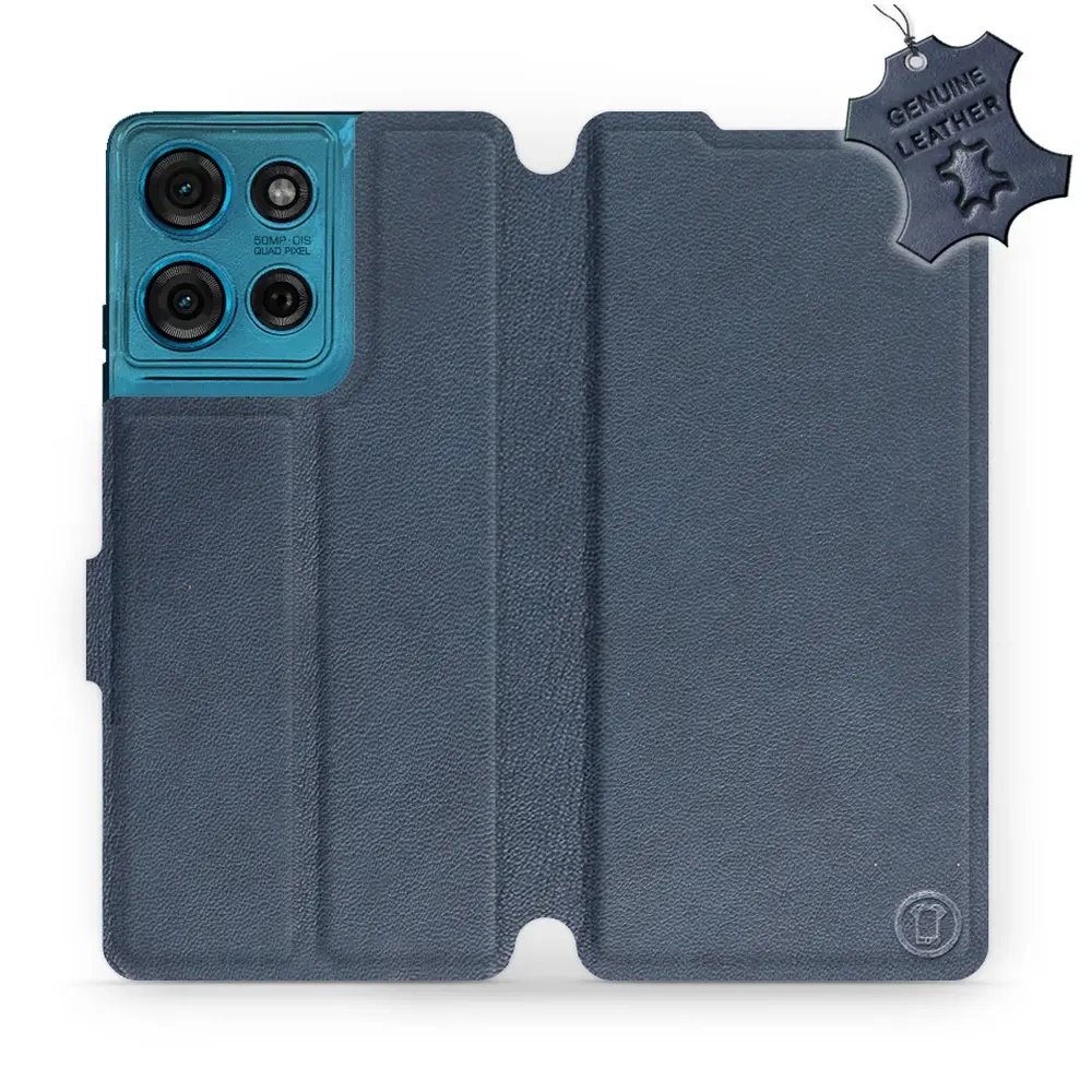 Kožené flip pouzdro Mobiwear - Motorola Moto G75 5G - Modré