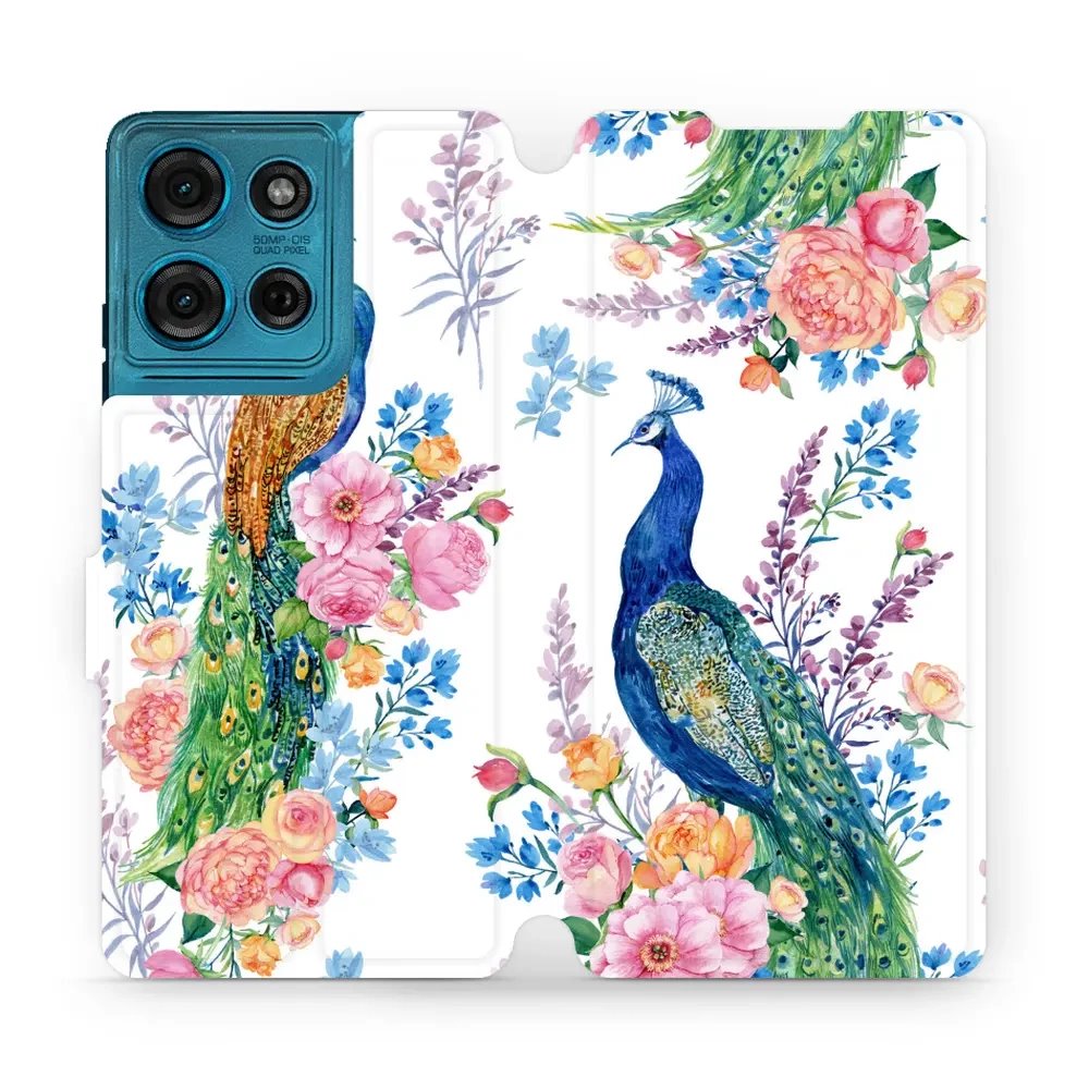 Flipové pouzdro Mobiwear - Motorola Moto G75 5G - MX08S Pávi