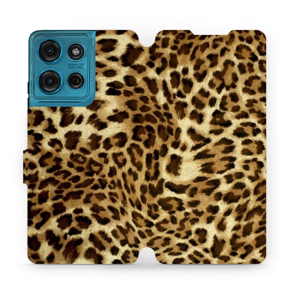 Flipové pouzdro Mobiwear - Motorola Moto G75 5G - VA33P Leopardí vzor