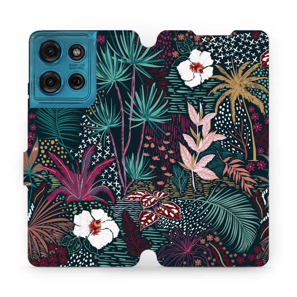 Flipové pouzdro Mobiwear - Motorola Moto G75 5G - VP13S Temná flóra