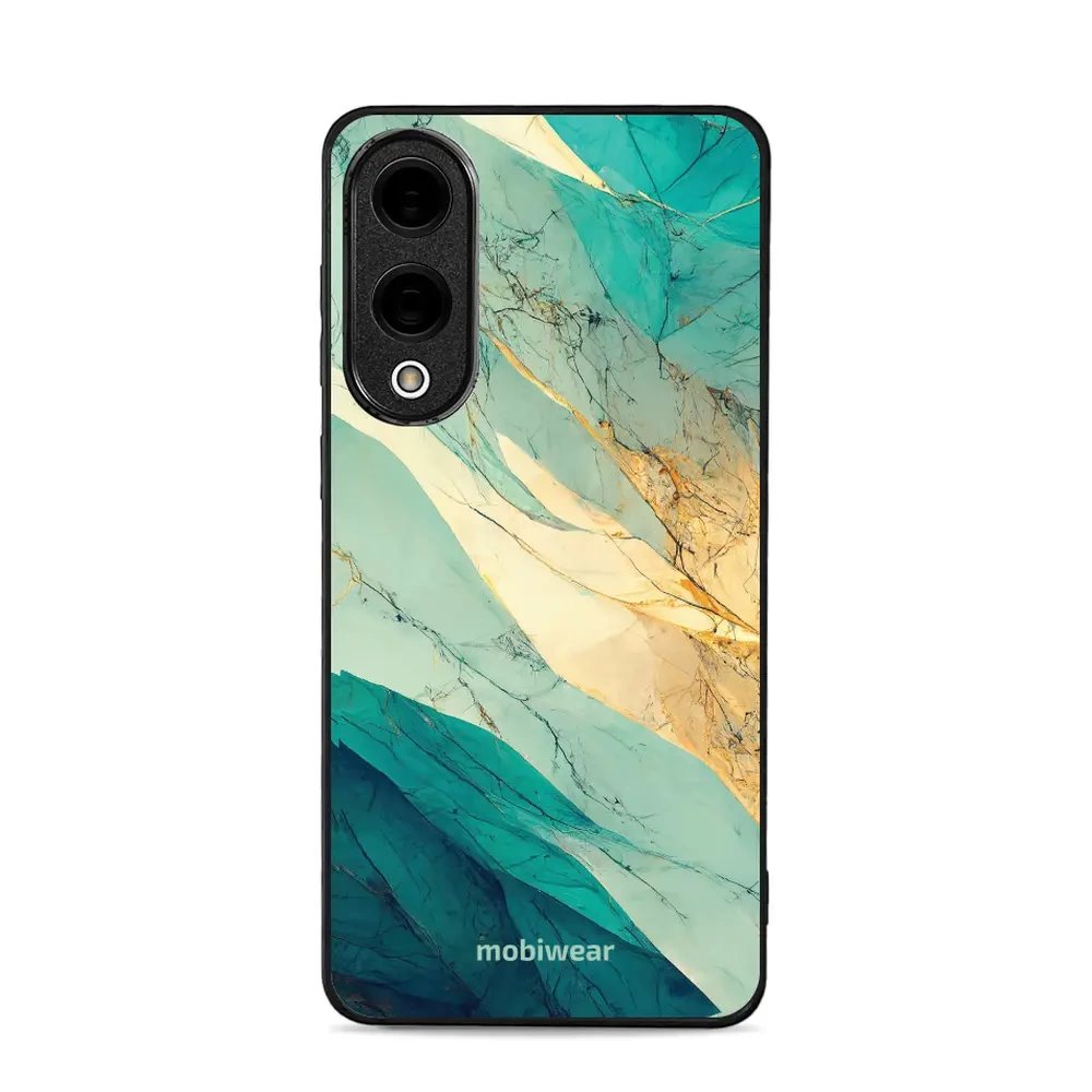 Lesklý kryt Mobiwear Glossy - Samsung Galaxy S25 Edge - G024G - Zlatavý a zelenkavý mramor