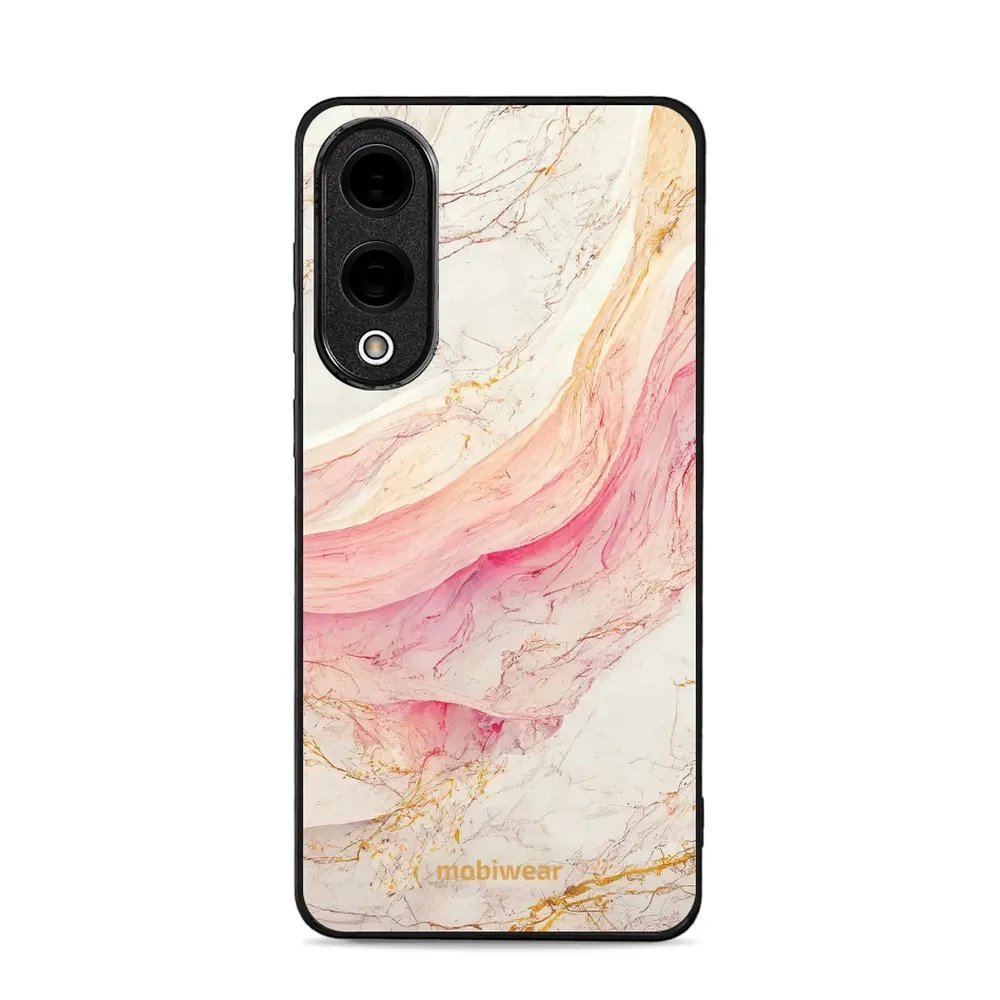 Lesklý kryt Mobiwear Glossy - Samsung Galaxy S25 Edge - G027G - Růžový a zlatavý mramor