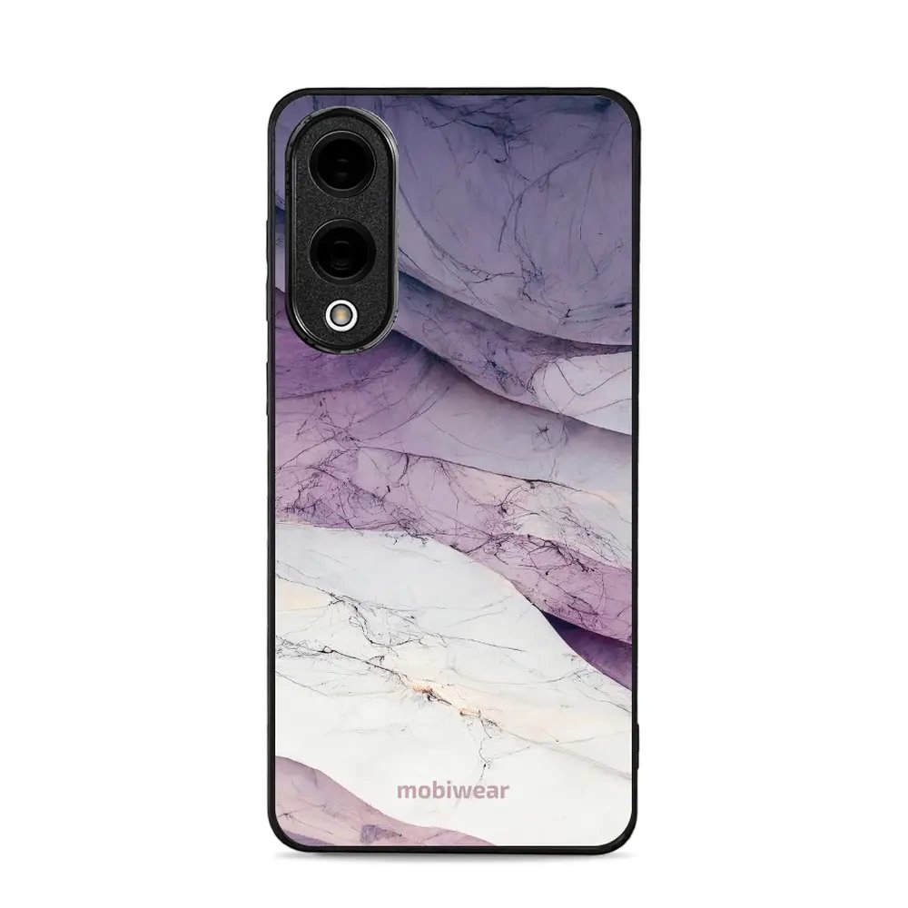 Lesklý kryt Mobiwear Glossy - Samsung Galaxy S25 Edge - G028G - Bílý a fialový mramor