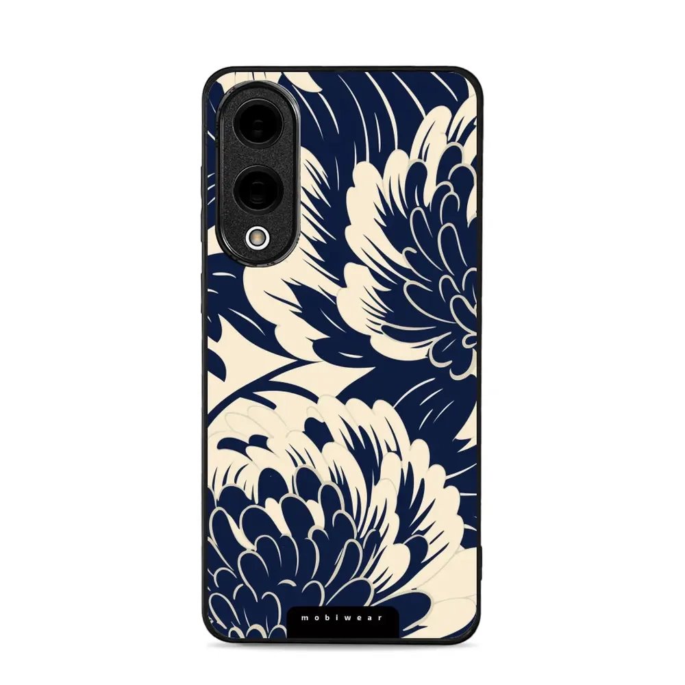 Lesklý kryt Mobiwear Glossy - Samsung Galaxy S25 Edge - GA40G Modré a béžové květy
