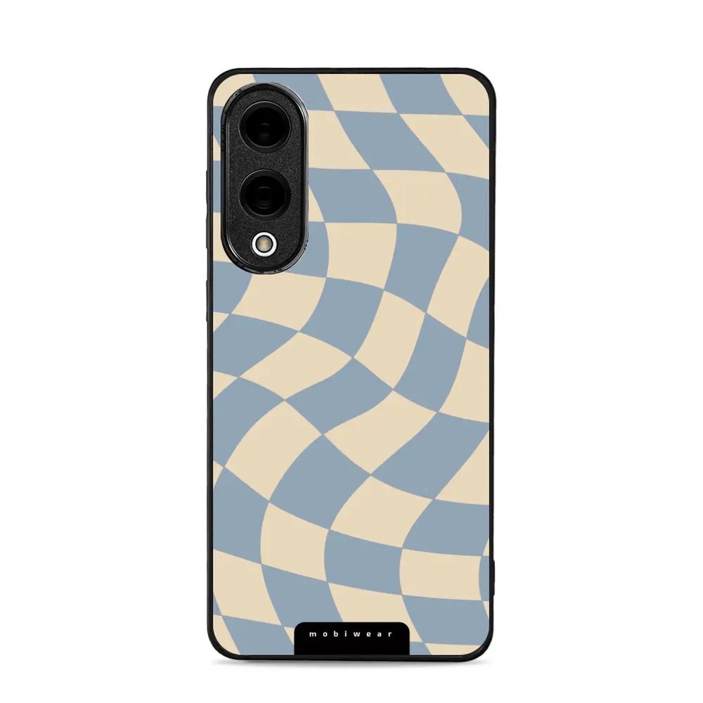 Lesklý kryt Mobiwear Glossy - Samsung Galaxy S25 Edge - GA59G Modrá a béžová šachovnice