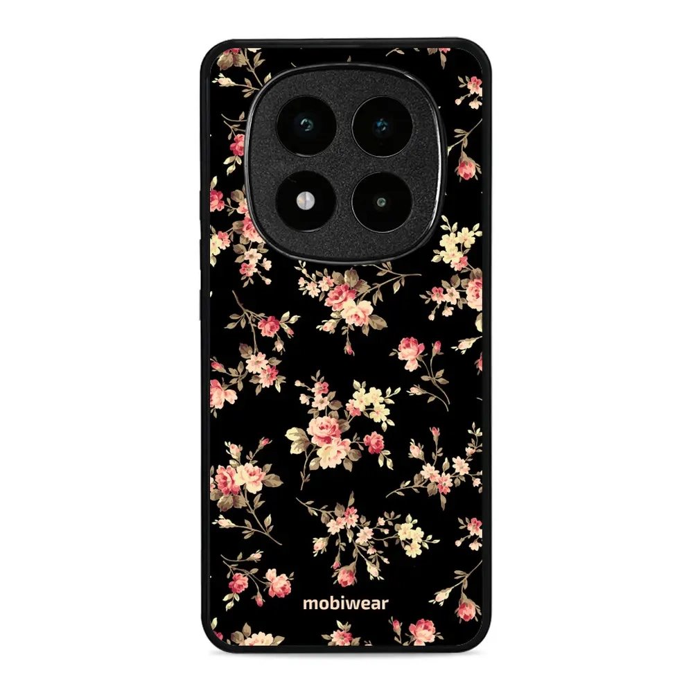Lesklý kryt Mobiwear Glossy - Xiaomi Poco X7 - G039G - Květy na černé
