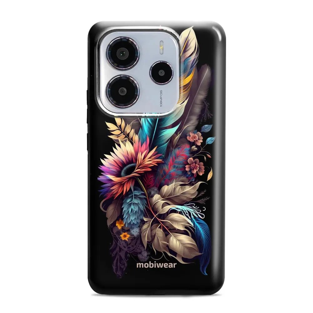 Odolný obal Mobiwear Elite Pro - Xiaomi Redmi Note 14 5G - E011E Kytice s pírkem